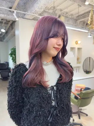 ロング カラー レイヤー/顔周り /いいぬまみかのヘアスタイル