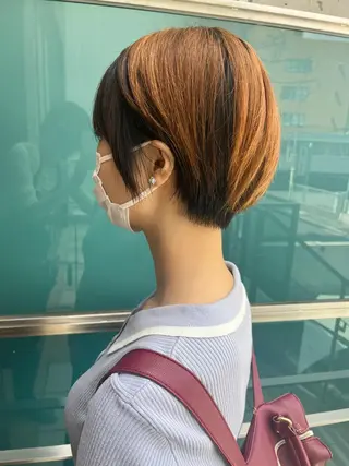 ショート カラー パーマ ヘアアレンジ メンズ キッズ ネイル マツエク・マツパ アイブロウ times salon名駅所属・久木原 ゆりのヘアスタイル