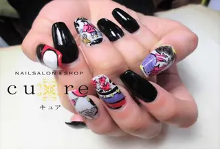 ロング ネイル ネイルサロン Cureのネイルデザイン