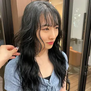 ロング 栄/レイヤーカット/ ハッシュカット/モモのヘアスタイル