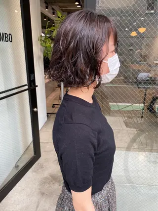 ミディアム カラー パーマ ヘアアレンジ メンズ キッズ ネイル マツエク・マツパ パーマスタイル🔅 sayacaのヘアスタイル