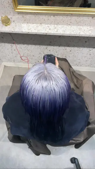 ミディアム 有人/バレイヤージュ /シャドールーツのヘアスタイル