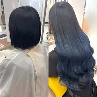ショート カラー 羽エクステ/シール エクステ/横浜駅5分のヘアスタイル