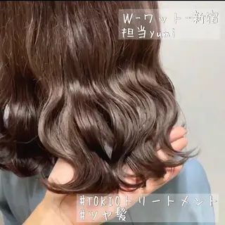 ミディアム カラー パーマ ヘアアレンジ メンズ キッズ ネイル マツエク・マツパ 新宿駅近♡友達とOK 🦋W -ワット -のヘアスタイル