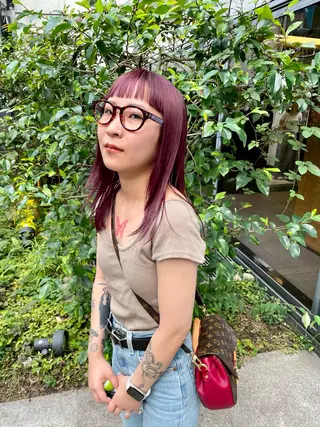 ミディアム カラー パーマ ヘアアレンジ メンズ キッズ ネイル マツエク・マツパ アイブロウ tatsumi/ボブ ウルフ/レイヤーのヘアスタイル