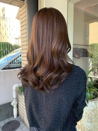 ロング カラー 透明感/オリーブ/ グレージュ/YUKAのヘアスタイル