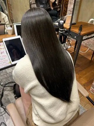 セミロング カラー パーマ 新宿✨顔周りカット 韓国ヘア/坂本亜裟海のヘアスタイル