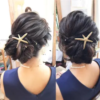 セミロング ヘアアレンジ ヘアセット/卒業式 袴着付け✨清水玲歌のヘアスタイル