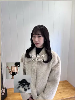 セミロング カラー 顔周り/レイヤー 🤍マリノのヘアスタイル