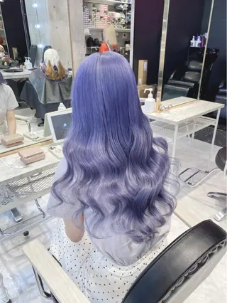 ロング カラー パーマ ヘアアレンジ メンズ キッズ ネイル マツエク・マツパ アイブロウ ハイトーン/ピンク 💗モモ໒꒱のヘアスタイル