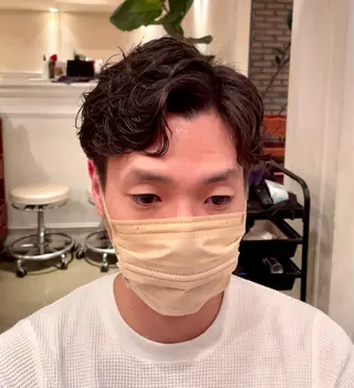 メンズ スパイキーショート 大人パーマ 丸山のヘアスタイル