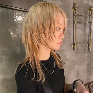 ミディアム ニュアンスデザイン/ SHOUTOのヘアスタイル