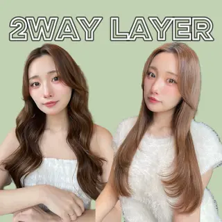 ロング カラー ボブ/縮毛矯正/レイ ヤー♡Natsukiのヘアスタイル