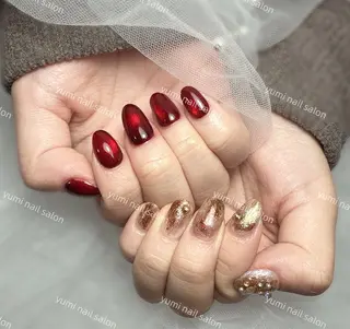 ネイル shineジェル& チップ長さだしのネイルデザイン