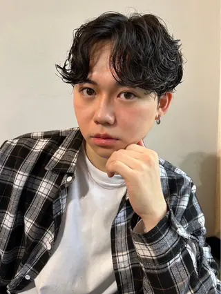 ショート パーマ KENSHIN パーマモデル募集のヘアスタイル