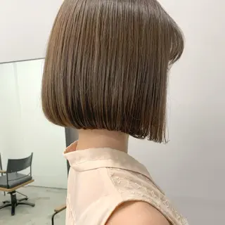 ミディアム カラー 透明感/オリーブ/ グレージュ/YUKAのヘアスタイル