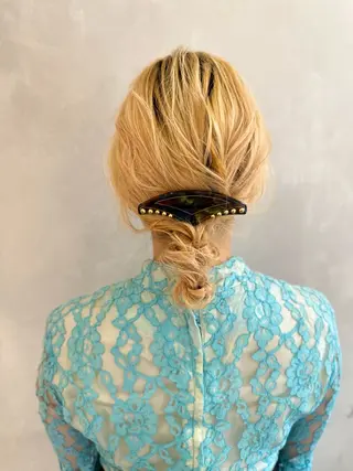 ミディアム ヘアアレンジ ブリーチなしで透明感 艶カラー【Ryo】のヘアスタイル