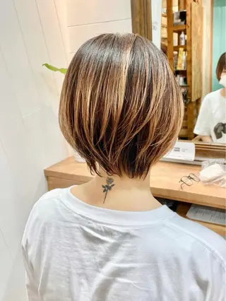 ショート カラー OPShair　ANELLO所属・ショート/ボブ/ メンズ/縮毛矯正のヘアスタイル