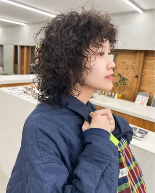 ミディアム パーマ 柳 裕介/ カミカリスマ/パーマのヘアスタイル