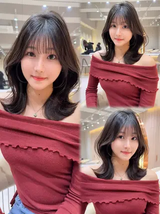 セミロング カラー レイヤー❣️縮毛矯正 川村利幸のヘアスタイル