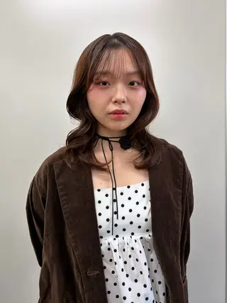 ミディアム アレンジ/レトロパー マ/眉/atsumiのヘアスタイル