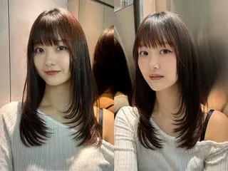 セミロング 大宮🫧艶カラー🩵 YUIのヘアスタイル