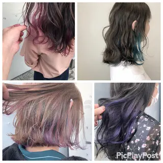 ミディアム カラー メンズ レイヤー ウルフ 弓木啓輔のヘアスタイル