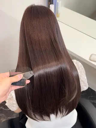 ロング パーマ ブリーチなしカラー I 髪質改善Ⅰたつやのヘアスタイル