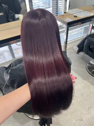 ロング カラー 💗愛され暖色💗 ピンク/レッド💗のヘアスタイル