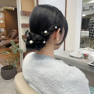 セミロング ヘアアレンジ 韓国風パーマ/ヘア セット/店長みづきのヘアスタイル