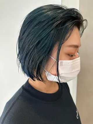 ミディアム カラー ヘアアレンジ オリーブ透明感カラー 表参道/MIKUのヘアスタイル