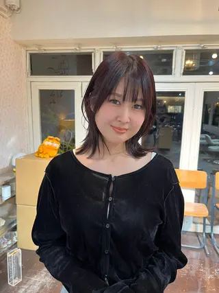 ミディアム カラー chikashitsu所属・Junmi/ﾁｶｼﾂ /堀江のヘアスタイル