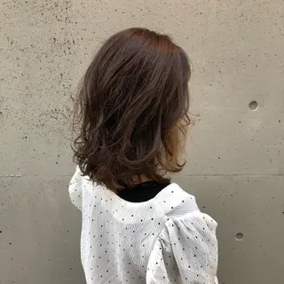 ミディアム カラー 酸性縮毛矯正🧴韓国 レイヤー/髪質改善のヘアスタイル
