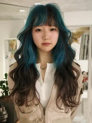 セミロング カラー レイヤー/ハイトーン 🧬ituku🧬のヘアスタイル