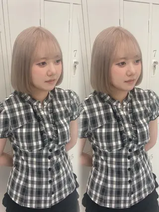 ショート カラー ヘアアレンジ girlyハイトーン /airi🍓🎀のヘアスタイル