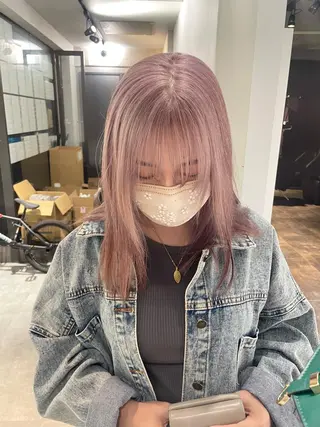 セミロング カラー 心斎橋/ブリーチ minamiのヘアスタイル