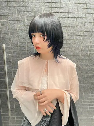 ミディアム カラー パーマ ヘアアレンジ メンズ キッズ ネイル マツエク・マツパ アイブロウ tatsumi/ボブ ウルフ/レイヤーのヘアスタイル