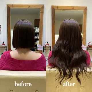 𝐲𝐮𝐮𝐦𝐢 エクステ/ 艶カラーのヘアスタイル