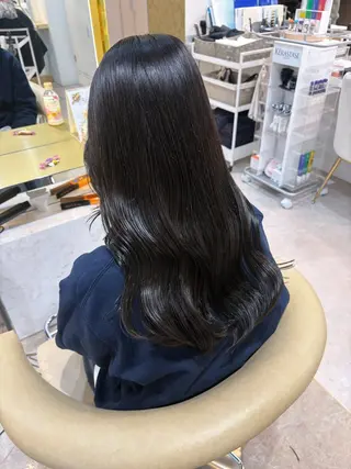 セミロング カラー moeka レイヤー /艶カラー/韓国のヘアスタイル