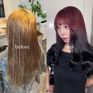 セミロング カラー 💫miyu💫デザ インカラー/アレンジのヘアスタイル