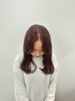 セミロング 顔まわりカット/艶髪 カラー✨けいとのヘアスタイル