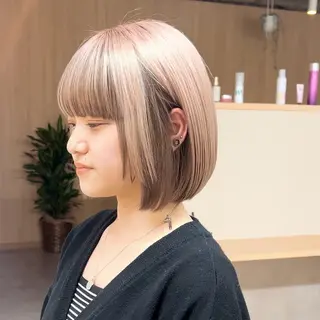 ショート カラー ボブ/韓国ボブ/ブリ ーチ/鈴木康平のヘアスタイル