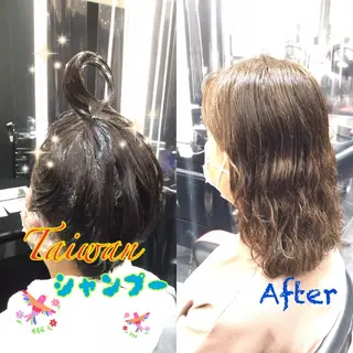 セミロング パーマ Annon プライベートサロンのヘアスタイル