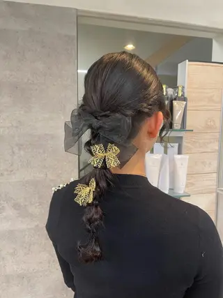 ミディアム ヘアアレンジ 愛　莉/大阪美容室 /ケア・艶カラーのヘアスタイル