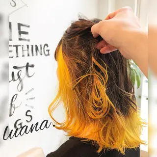 セミロング エクステ・髪質改善・ ブリーチ・吉田大介のヘアスタイル