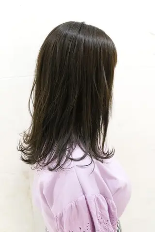 セミロング カラー 斉藤 貴也のヘアスタイル