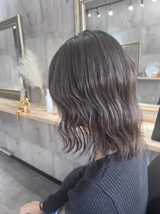 ミディアム サニーサイド大名 ダブルカラー髪質改善のヘアスタイル