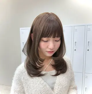 ミディアム カラー sora/レイヤー/ 透明感カラー🎀のヘアスタイル