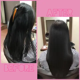 セミロング SHIN/レイヤー カット×クロスパーマのヘアスタイル