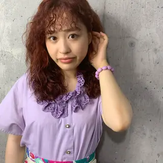 セミロング カラー パーマ ヘアアレンジ ボブヘアカット Rikapi❤️のヘアスタイル